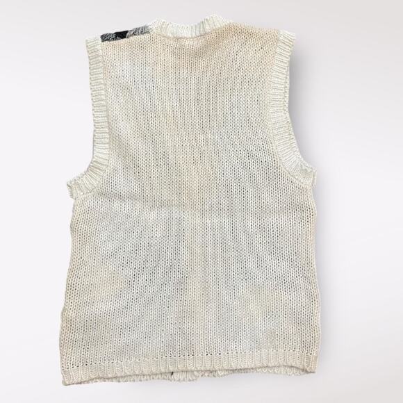 Huntington Ridge Vintage Hand Knitted Buttoned Sweater Vest Womens Medium Fall - Picture 5 of 6